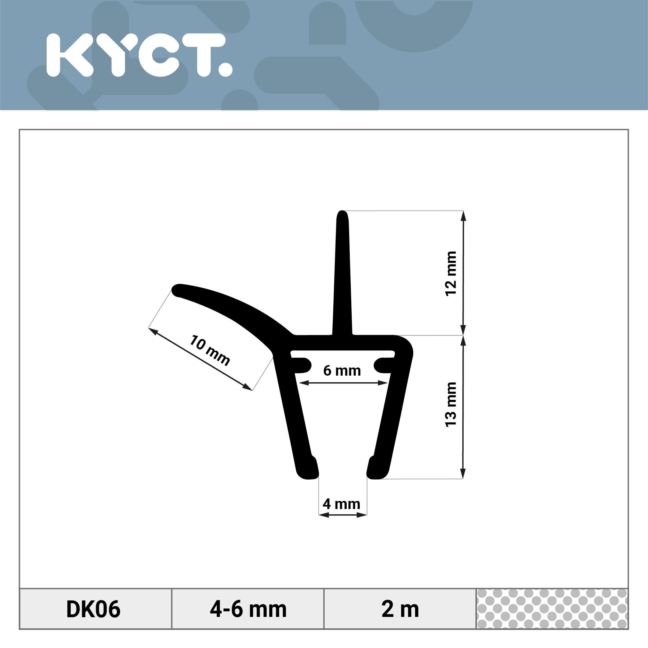 KYCT Duschdichtung 4-5 mm Glas 10x 2 m – PVC Ersatzdichtung Duschtürdichtung Duschkabinendichtung DK06