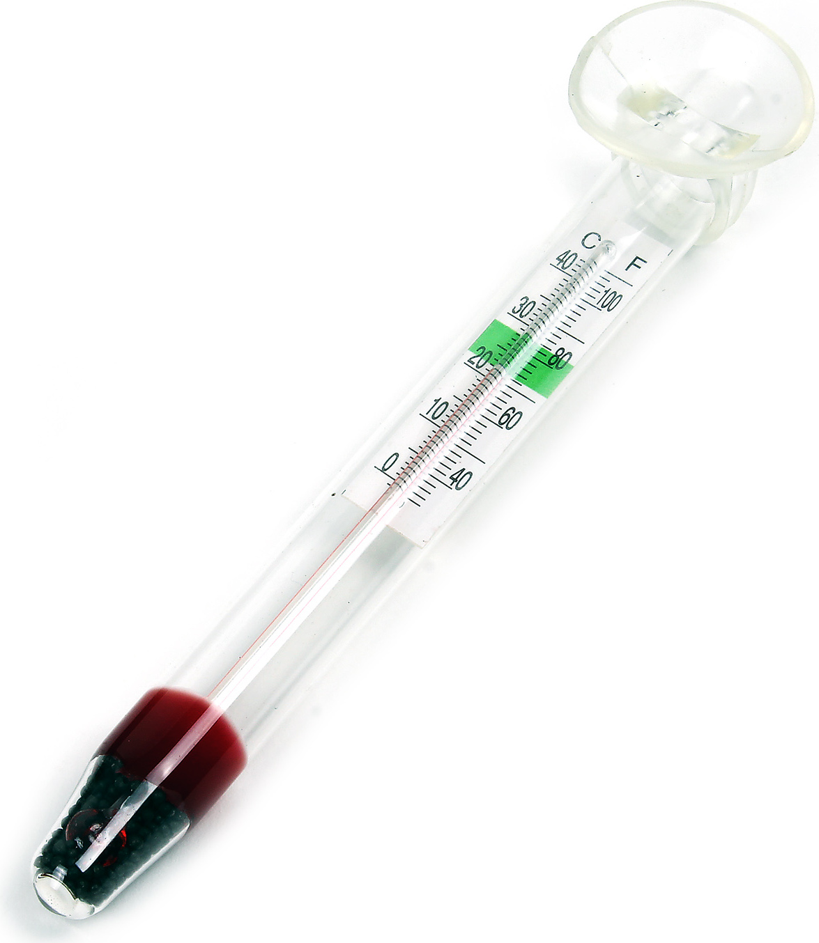 SunSun WDJ-02 Aquarium Thermometer -1–43 °C / 35–105 °F analoges Glasthermometer mit Saugnapf für Aquarium Temperatur, Terrarium oder Gewächshaus 50568