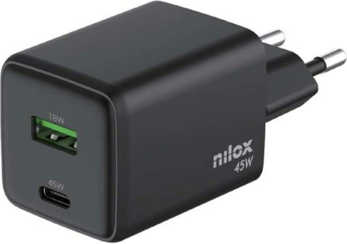 Nilox Wandladegerät 45W USB-C und USB-A Schwarz NXGANUSBC45