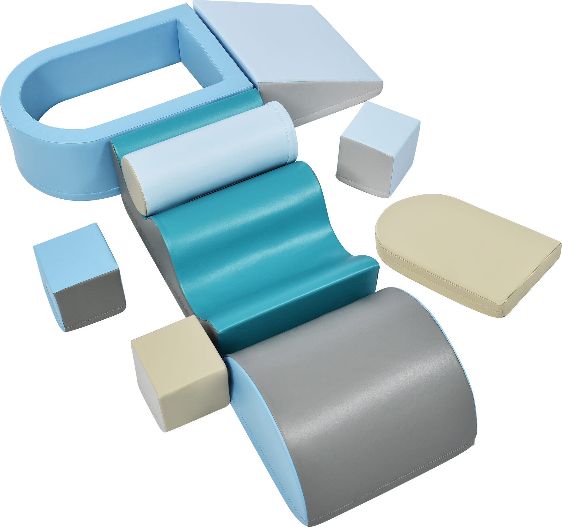 SOFTWEARY Schaumstoffbausteine (9 St), Riesenbausteine, Bausteine, Bauklötze, Spielbausteine, Großbausteine für Kinder und Baby