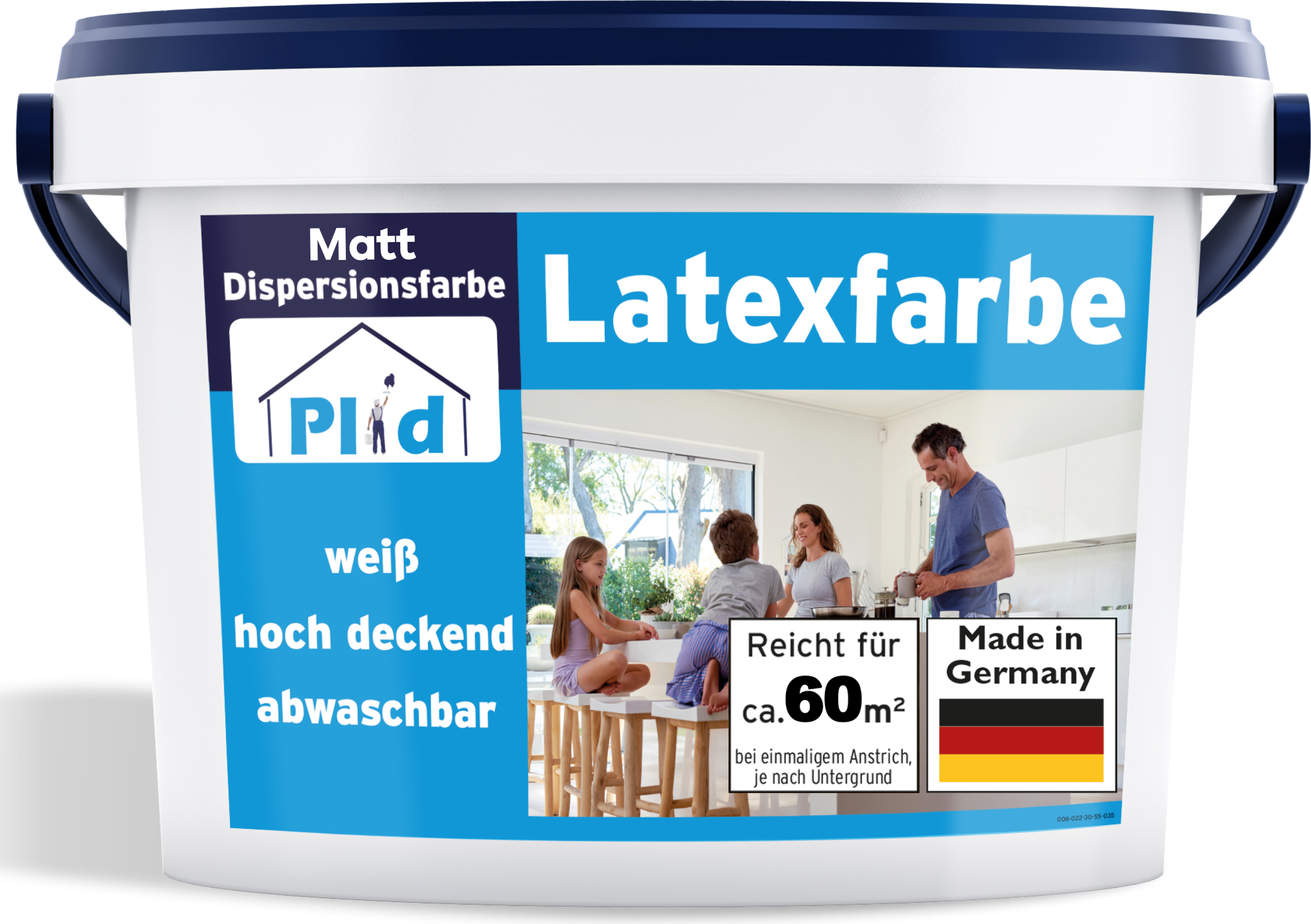 Plid Latexfarbe 10L Weiß matt für ca. 60m² /Wandfarbe Küchenfarbe Innenfarbe