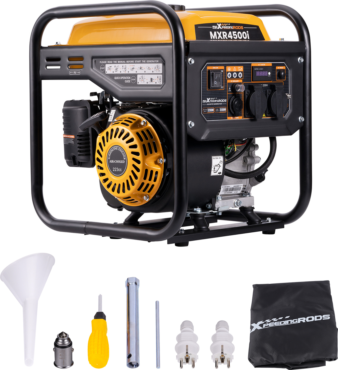 MaXpeedingrods 3200W 3500W invertorový generátor Benzín pre kempovanie 26KG Prenosný generátor