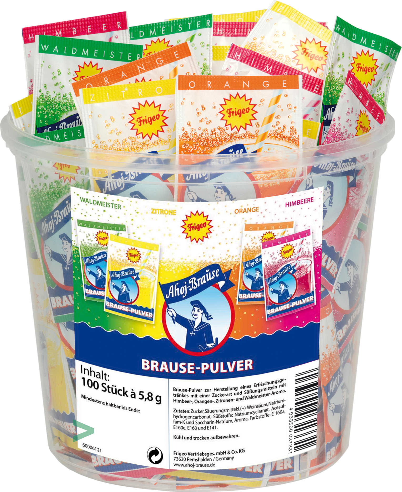 Katjes Ahoj Brause Pulver Prickelspass 4fach sortiert 580g 100 Beutel 68466