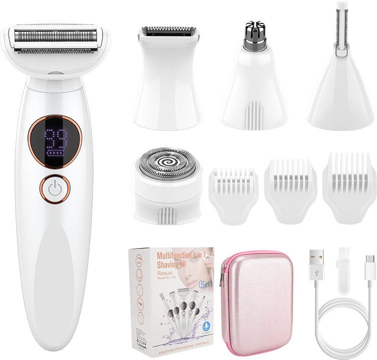 INF Elektrický holiaci strojček 5 v 1 pre ženy, biely