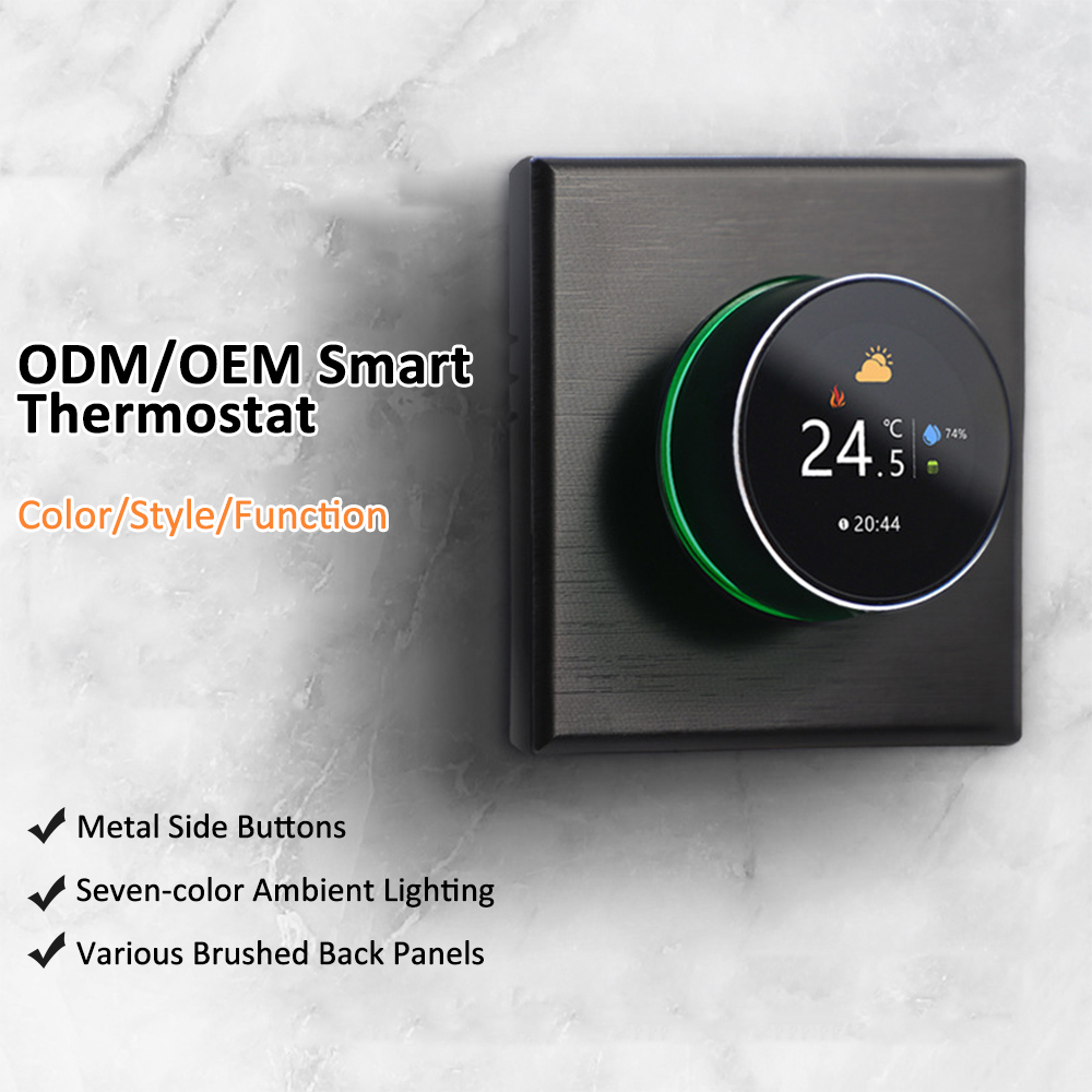 OWSOO WiFi-Smart-Thermostat, Farbbildschirm, rotierender Heizungsthermostat mit Einstellung der Hintergrundbeleuchtung/Temperatur/Sensor/Zeittemperaturkalibrierung