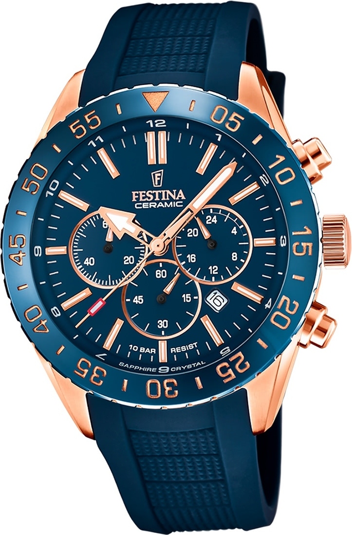 Festina silikónové športové pánske hodinky F20516/1 remienok hodinky modrá keramika D2UF20516/1