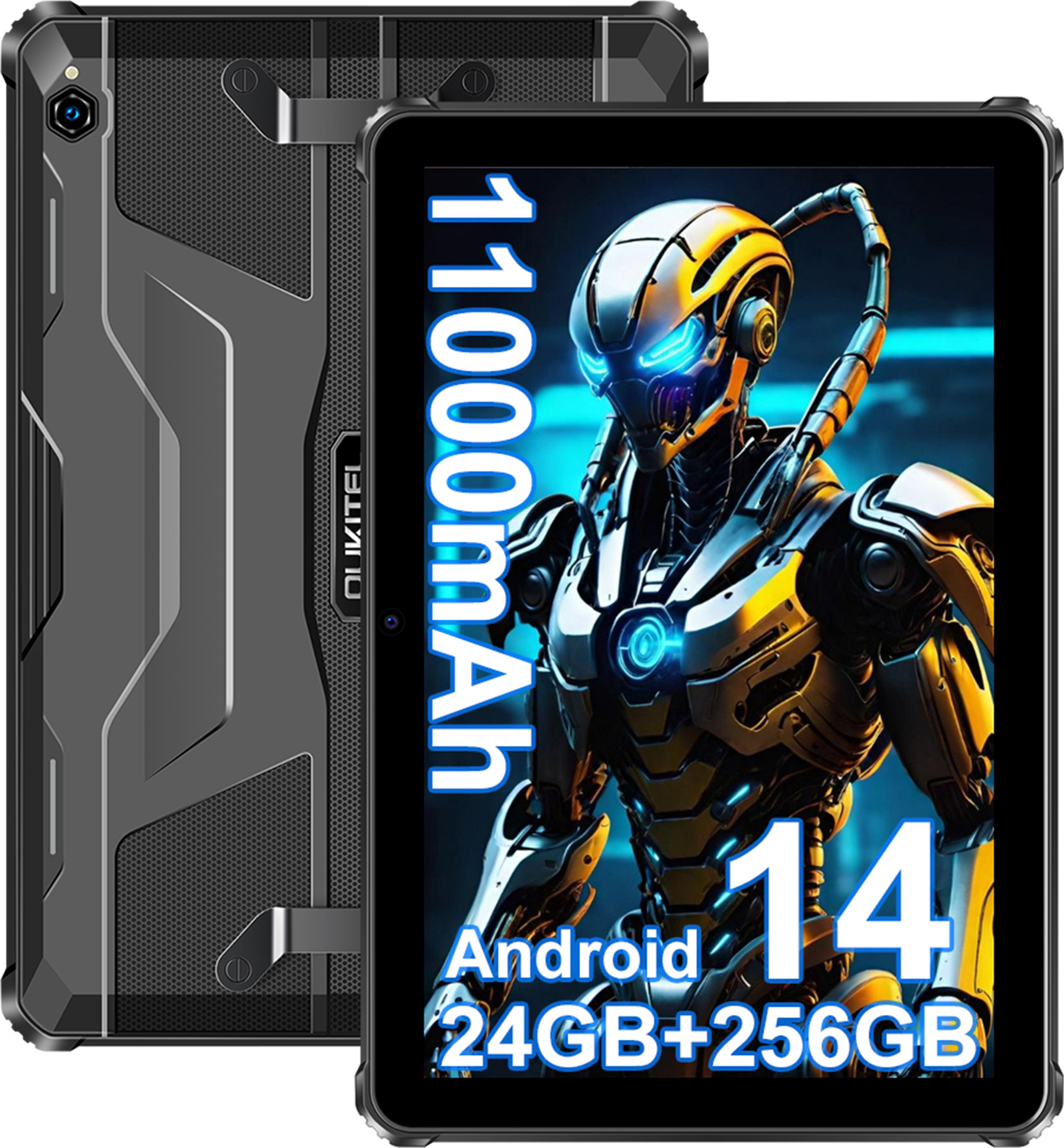 OUKITEL RT9 Outdoor Tablet Android 14, 11000mAh 24GB(6+18) RAM + 256GB ROM Tablet 10.1