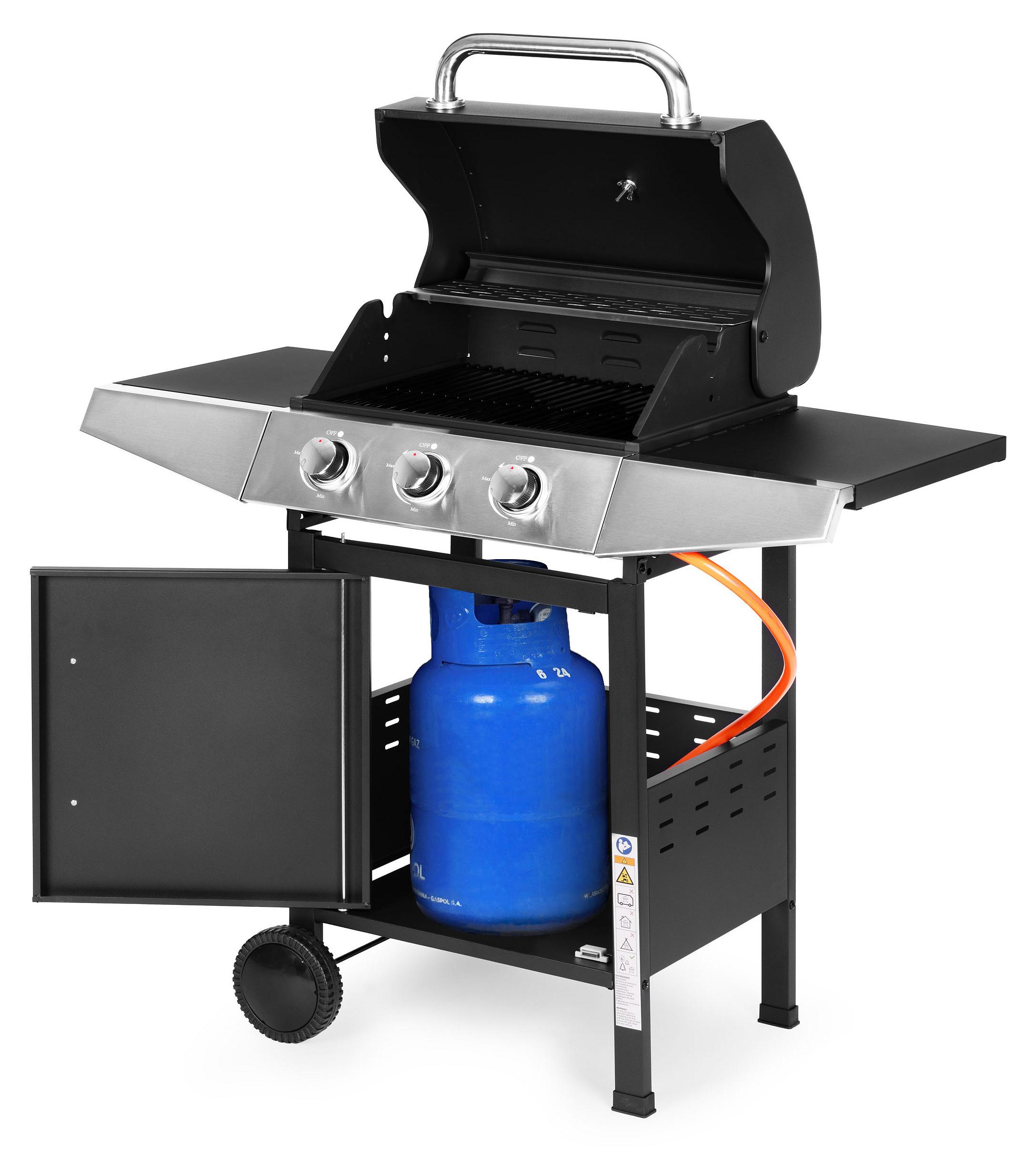 Plynový gril do záhrady, 10,2 kW, veľká grilovacia plocha, 3 horáky, teplomer, reduktor, značka MultiGarden