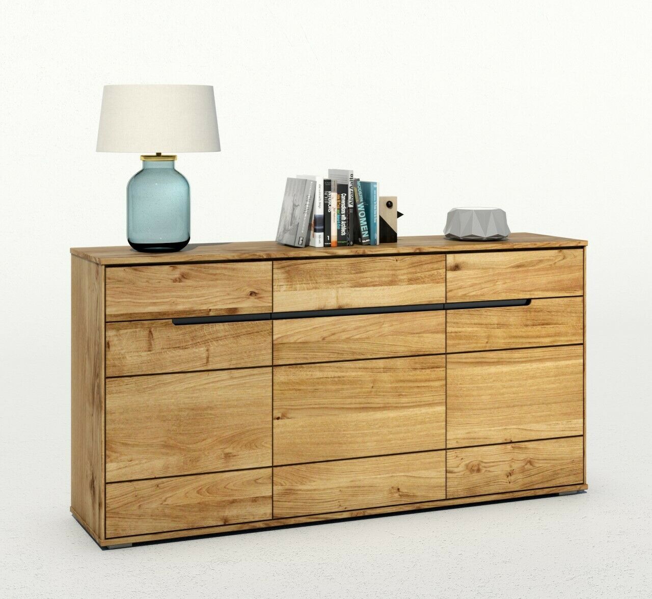 Sideboard - Eiche geölt teilmassiv - 163 x 83 cm - 3 Türen - 3 Schubladen