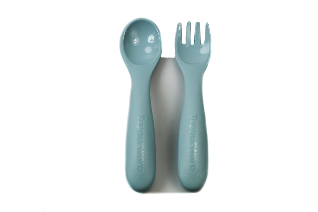 TUPPERWARE Kinder Besteck Blau Kinderbesteck Gabel + Löffel