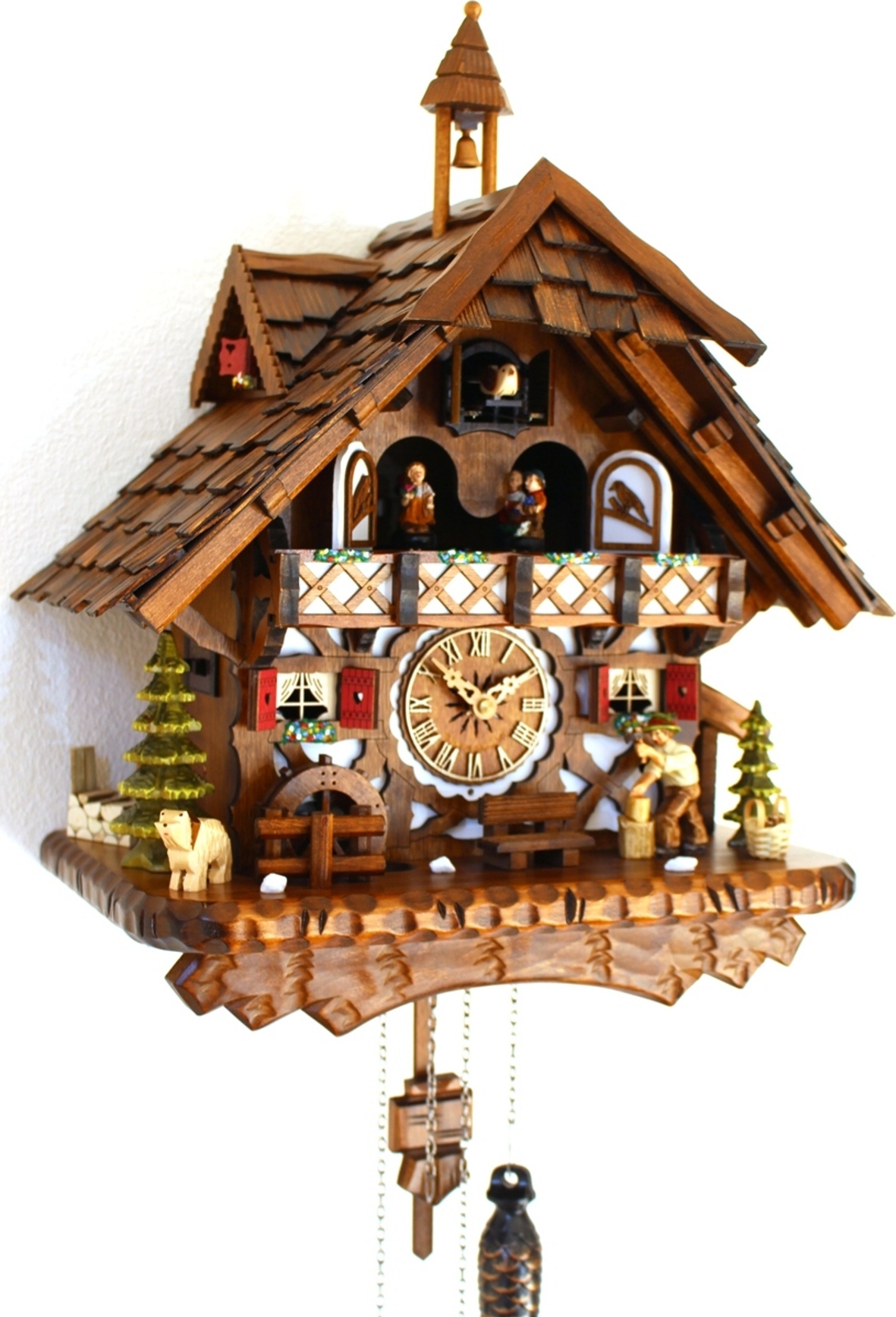 Orologio a cucù Hoenes (Foresta Nera) in legno intagliato - Sangalli dal 1900 Milano