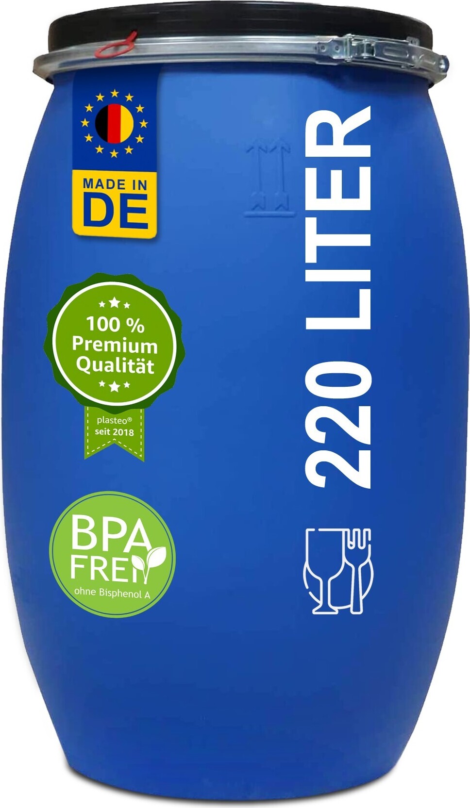 plasteo® 220 Liter Deckelfass Weithalsfass | Kaufland.de