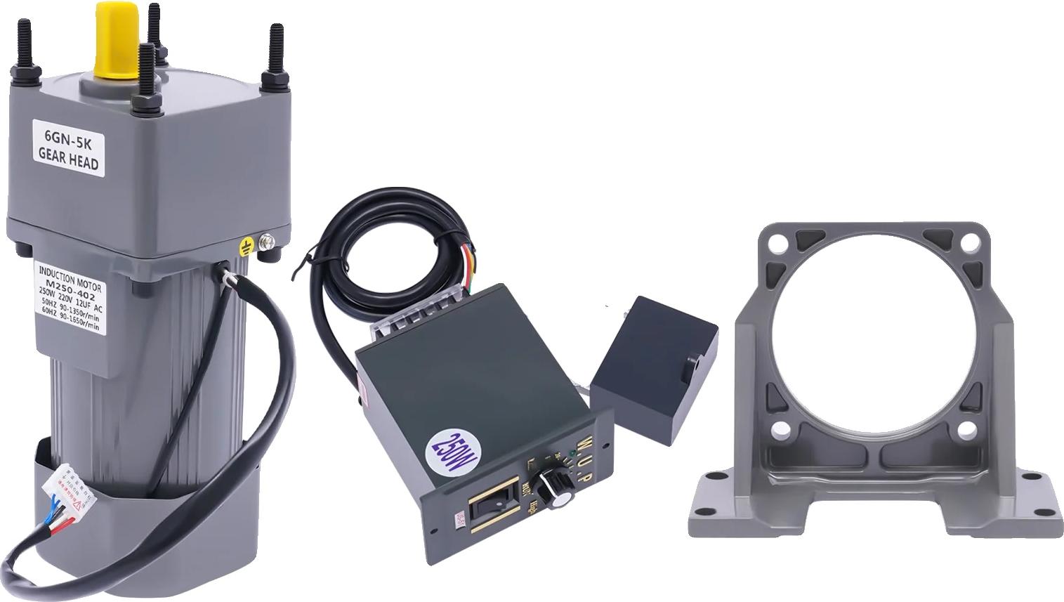 Elektromotor, 250 W, 220 V, funkcia reverzácie, vysoký krútiaci moment, nastaviteľná regulácia otáčok