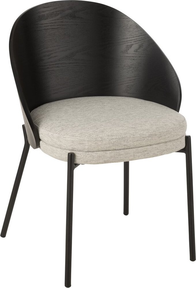 J-Line Stuhl Lone Sperrholz/Metall Schwarz/Grau