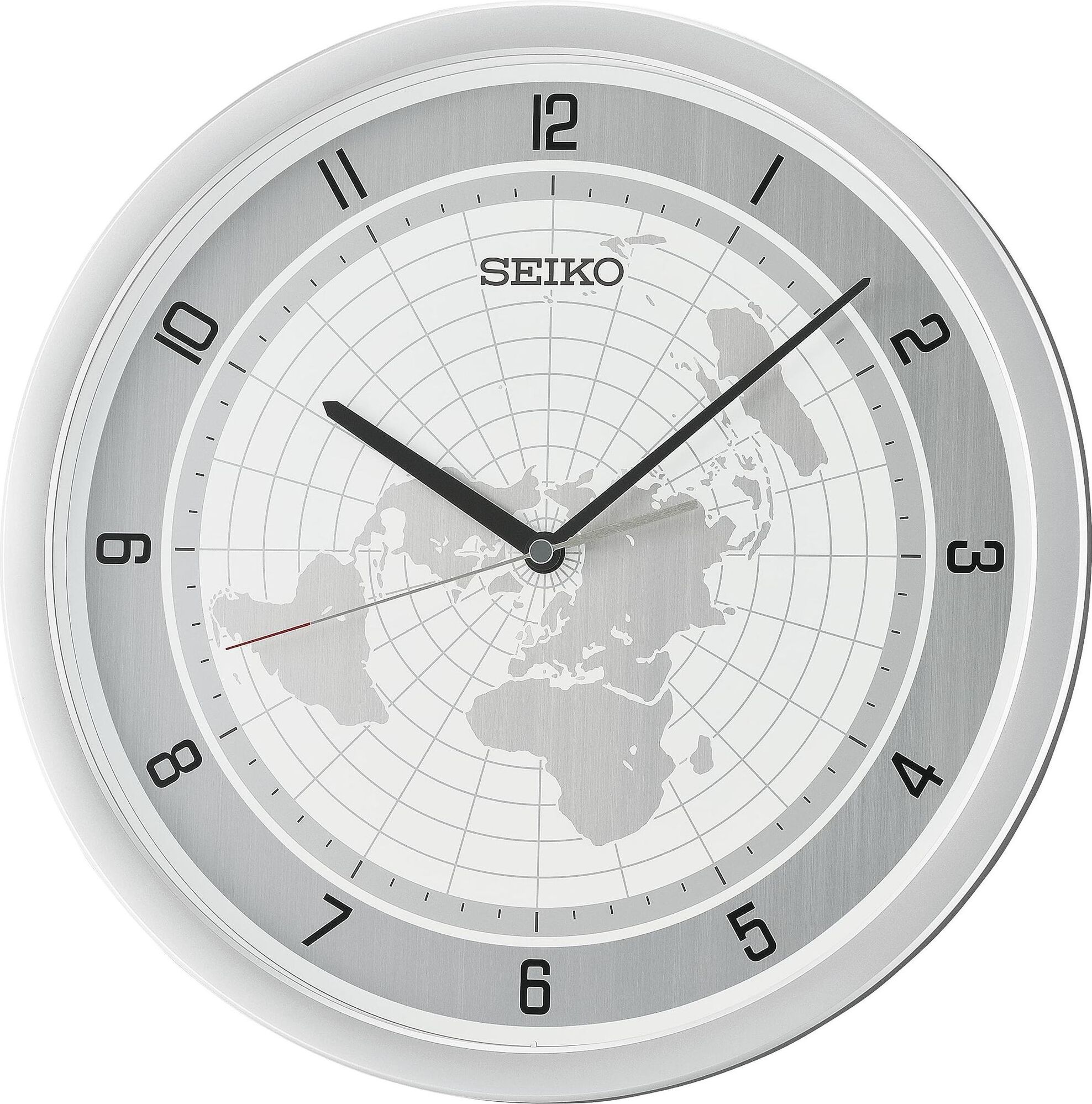 Seiko Wanduhr QXA814A 36,1 cm Welt-Zifferblatt Kontinuierliche Sekunde