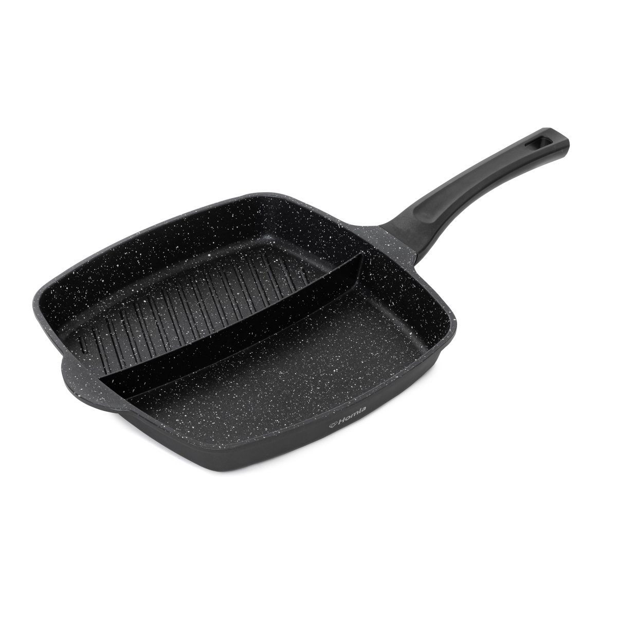 Bratpfanne LUCASO Grillpfanne mit Fach 28cm HOMLA