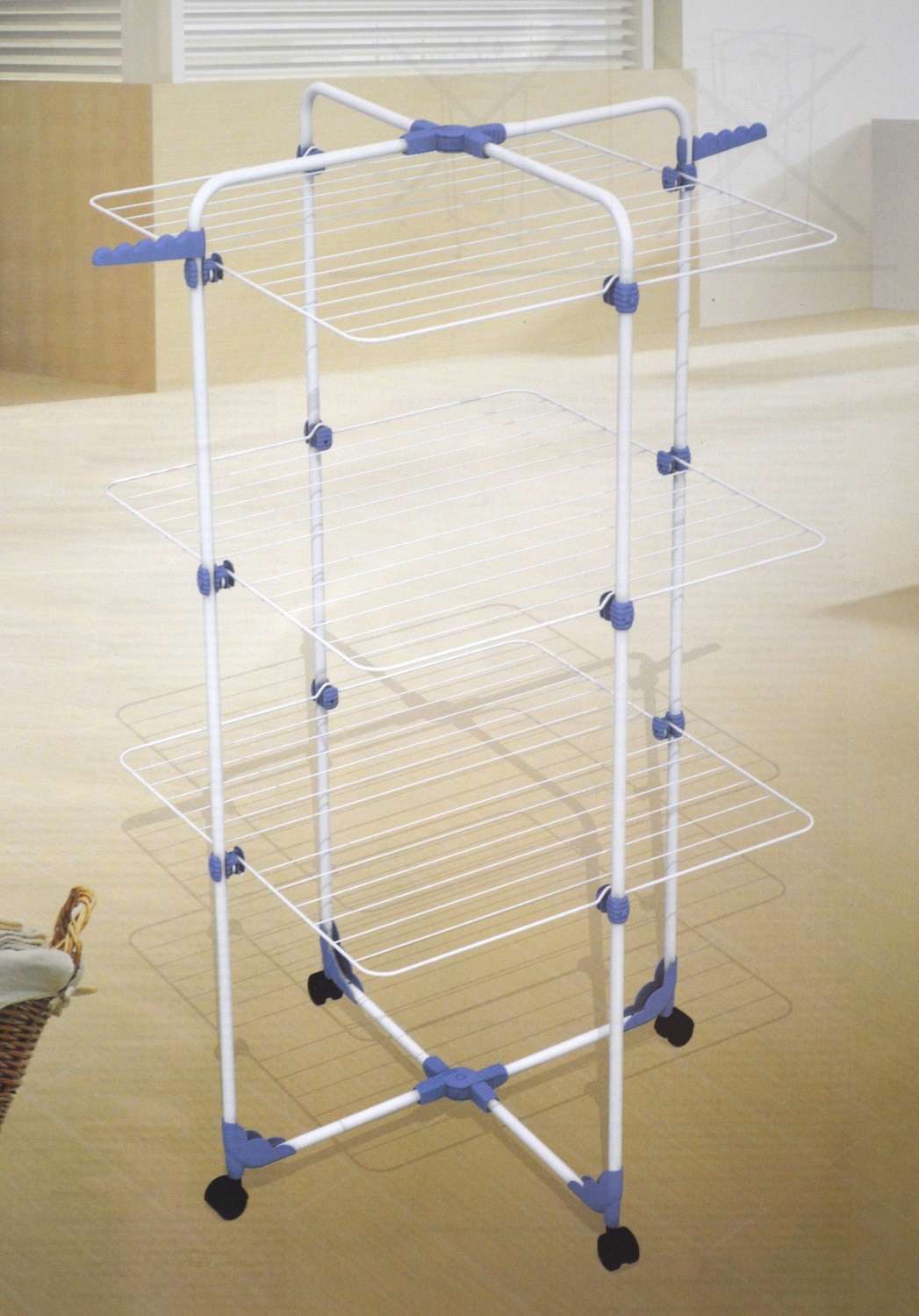 VILEDA Gimi Turmwäscheständer Modular 3, weiß/blau, Wäscheständer