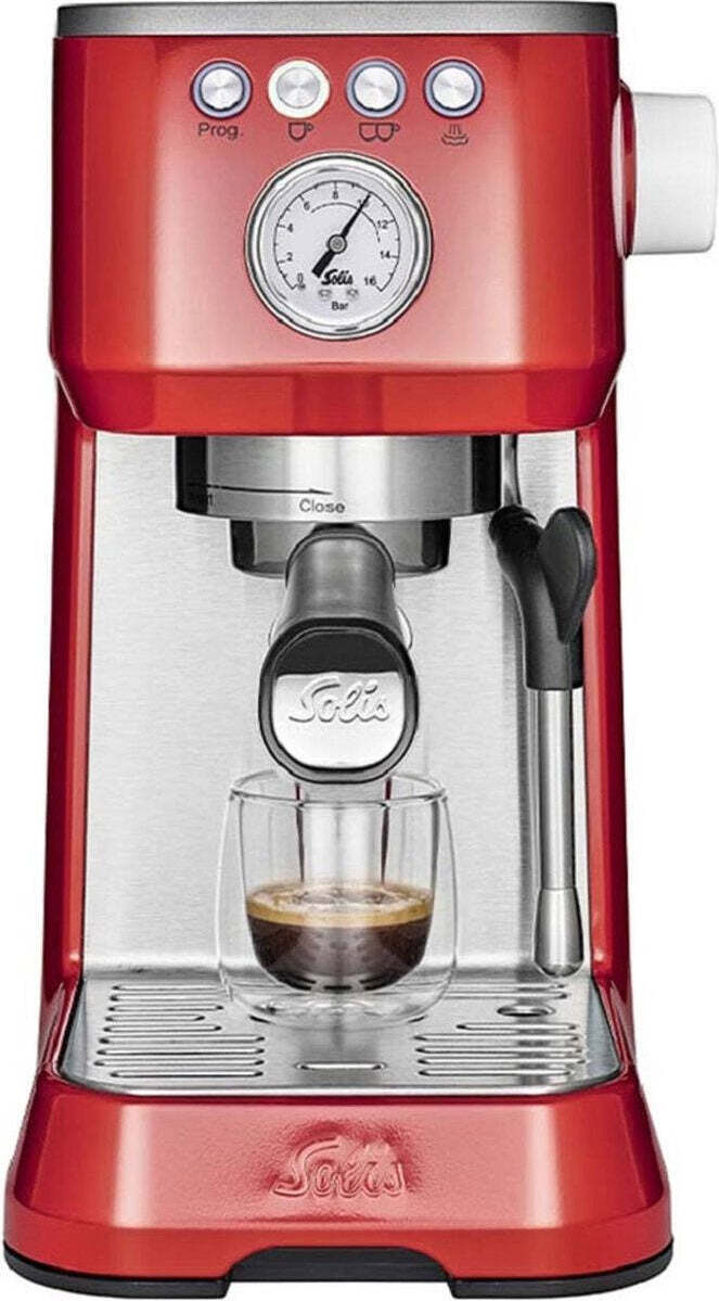 Solis Solis Barista Perfetta Plus 1170 espresso kávovar - piestový kávovar s kávovými zrnami - červený