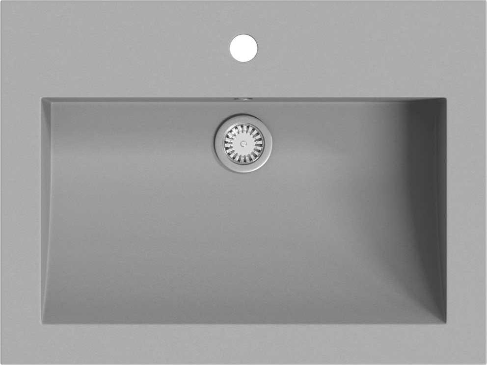 vidaXL Granitbecken 600×450×120 mm Grau 142963