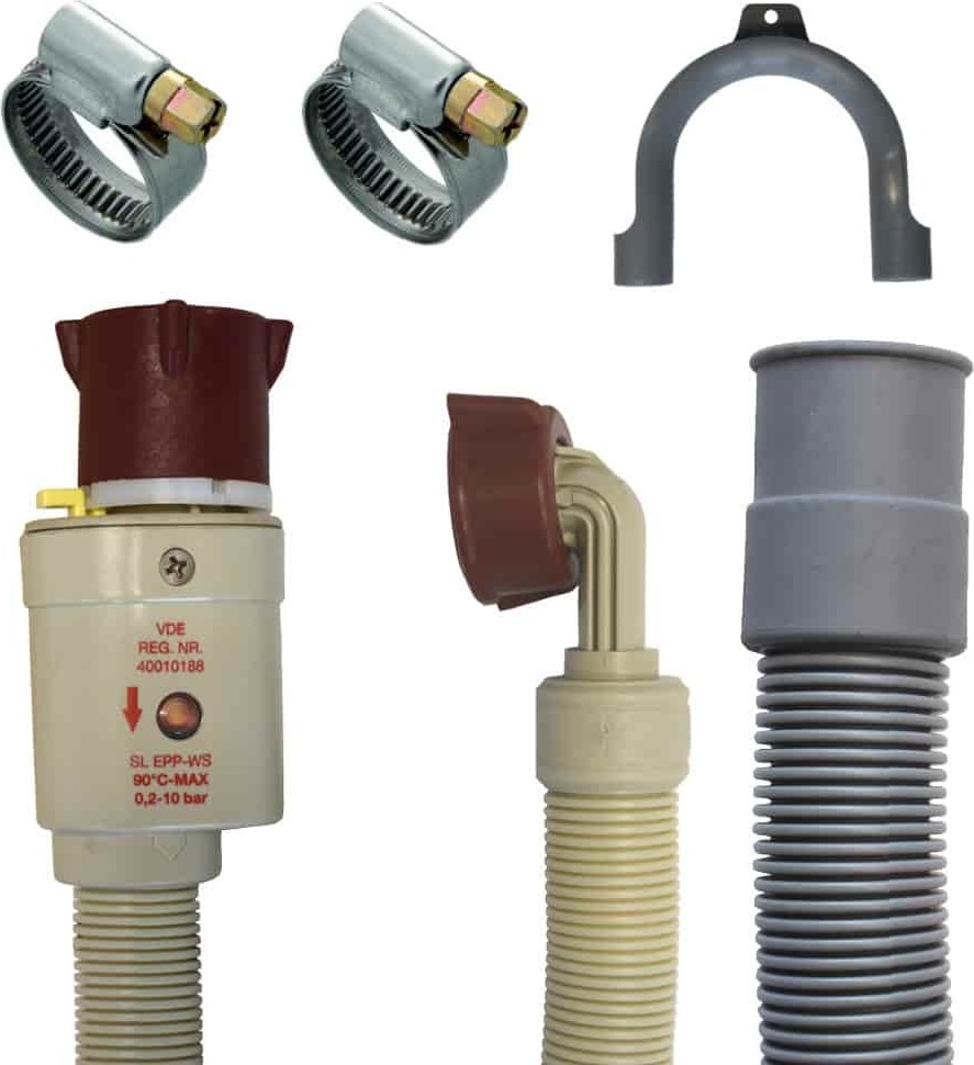 Boni-Shop® 1,5m Schlauch Anschluss Set (Aquastop+Ablaufschlauch+2Schellen) 42136-1