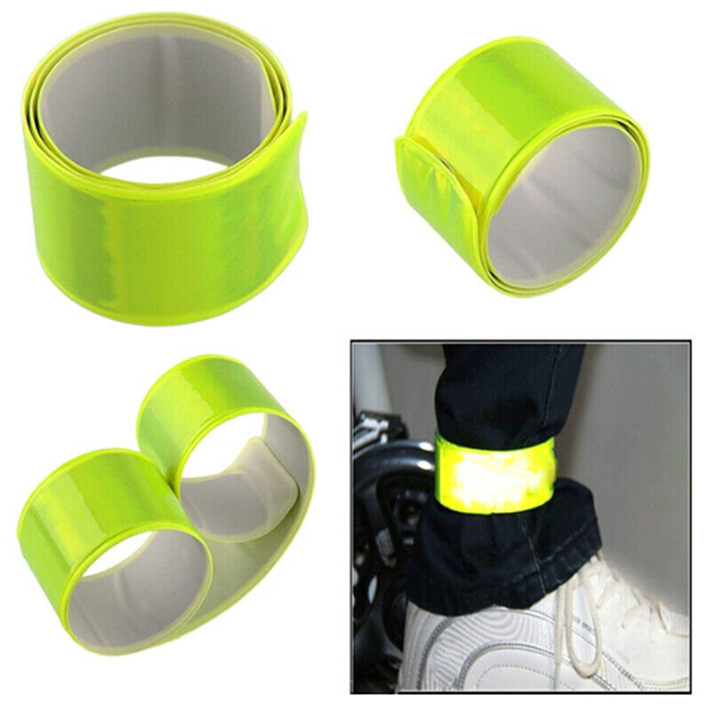 1 Paar Reflektorbänder Armband Schnapparmband Reflexband Leuchtband für Fahrrad 