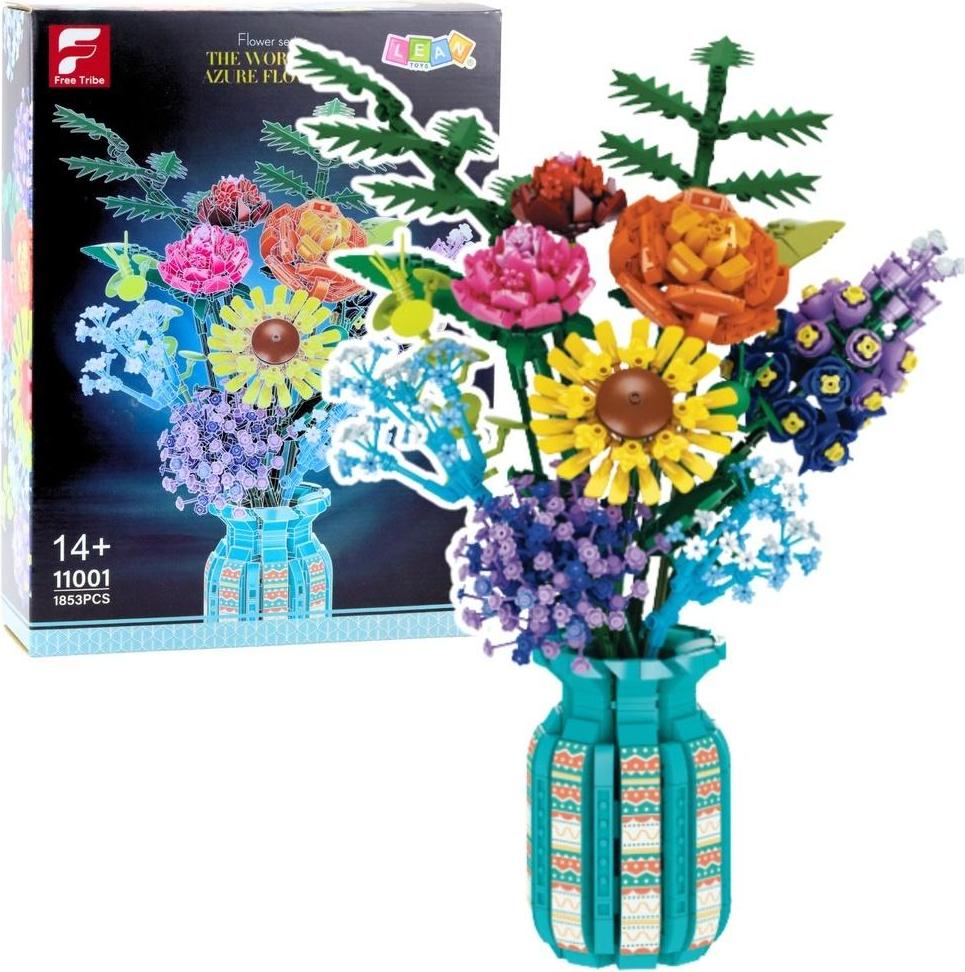 Leantoys Bauklötze Blumen in einer Vase 1853el