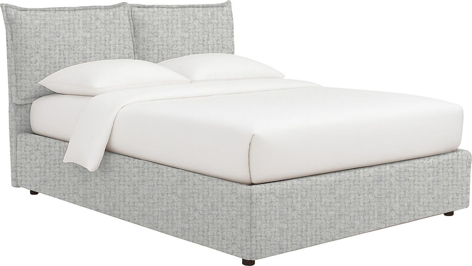 Doppelbett Dmora Rabbi Hellgrau, Abnehmbar mit Stauraum