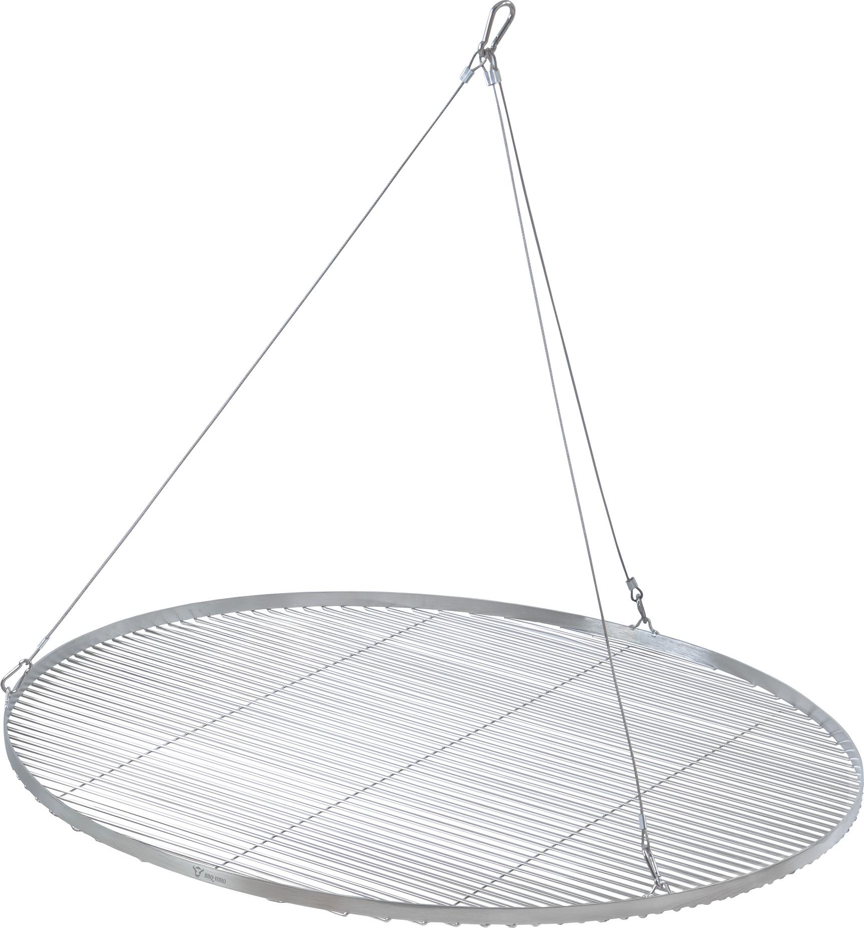 BBQ-Toro Edelstahl Grillrost Rund Ø 100 cm, BBQ Grillgitter mit Seilaufhängung, Hängegrill Rost