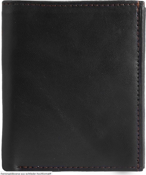 Monopol 3000166-002 Uni Geldbörse Echtleder schwarz/ blau 10 x 12 x 3 cm Hochformat