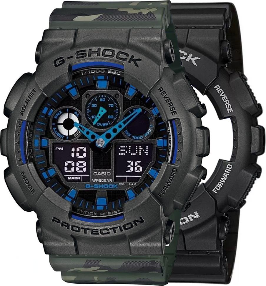 Hodinky Casio G-Shock SET GA-100-1A2ER + BEZEL 10467795 + BAND 10561429 20BAR