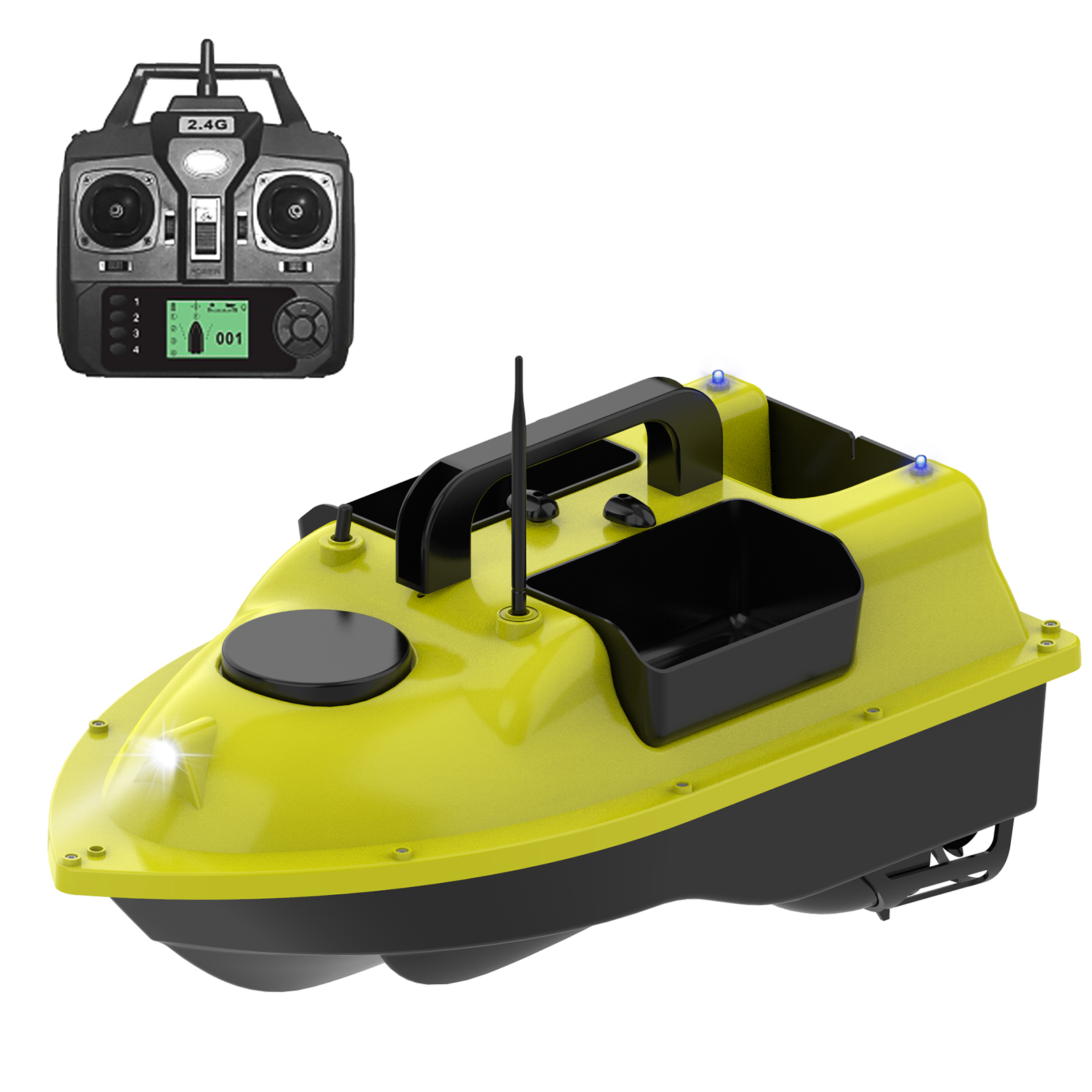 500M RC Wireless GPS Futterboot mit 3Hoppers & Haken Fischköder Baitboat2kg Q4V3 