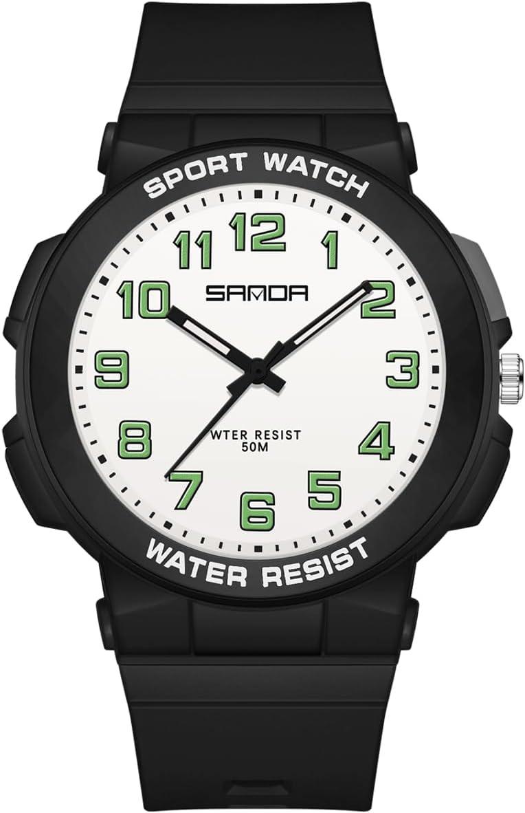 Hodinky pre deti, detské hodinky chlapci dievčatá Vodotesné 5 ATM Športové Presný japonský quartzový strojček LED podsvietenie Vodotesné do 5 barov