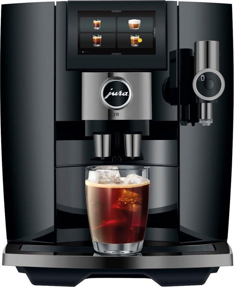 JURA J10, Espresso kávovar, 1,9 L, Kávové zrná, Mletá káva, Vstavaný mlynček, 1450 W, Čierna