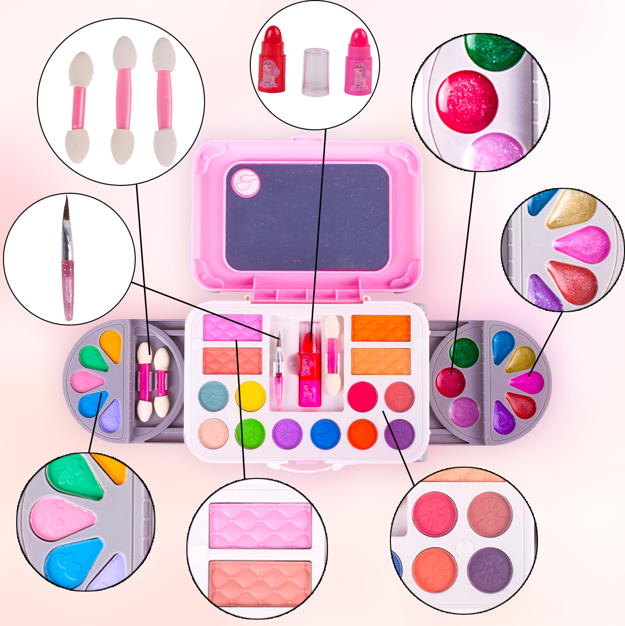Poupée Tête De Coiffure Et Maquillage Pour Enfants - 60 Pièces Ensemble Complet Avec Accessoires, Autocollants Ongles Et Rouge à Lèvres Jouet Coiffure Fille