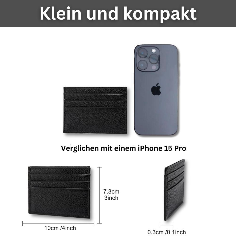 Fomax Kartenetui aus echtem Leder, elegantes Design mit übersichtlicher Anordnung, Cafe
