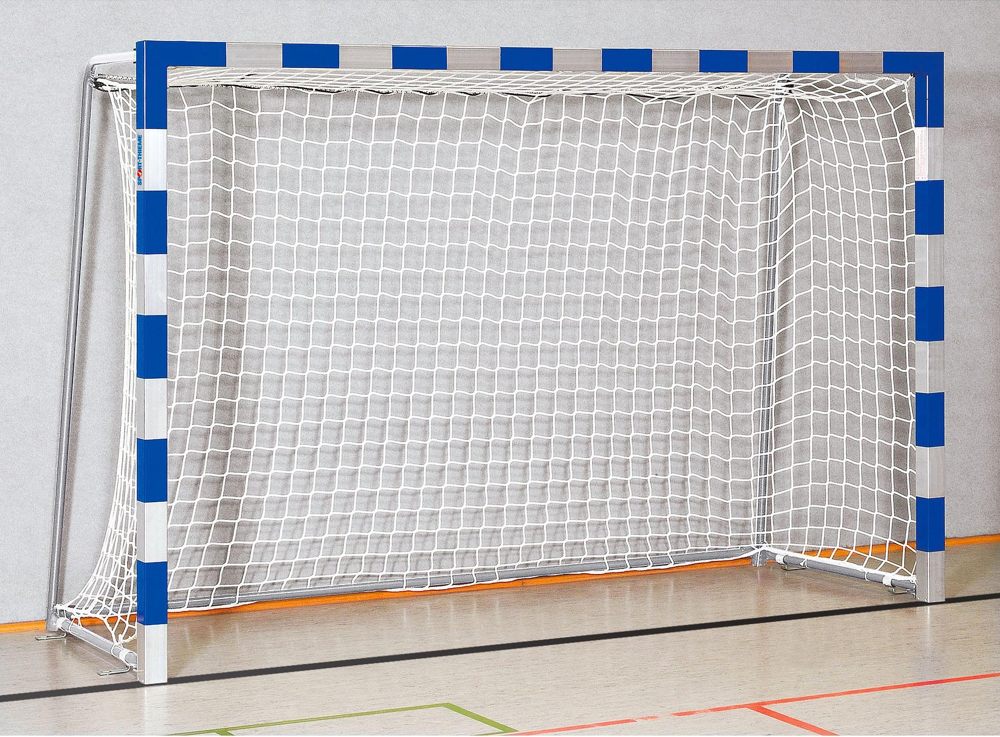 Sport-Thieme Handballtor in Bodenhülsen stehend, 3x2 m, Blau-Silber, Verschweißte Eckverbindungen