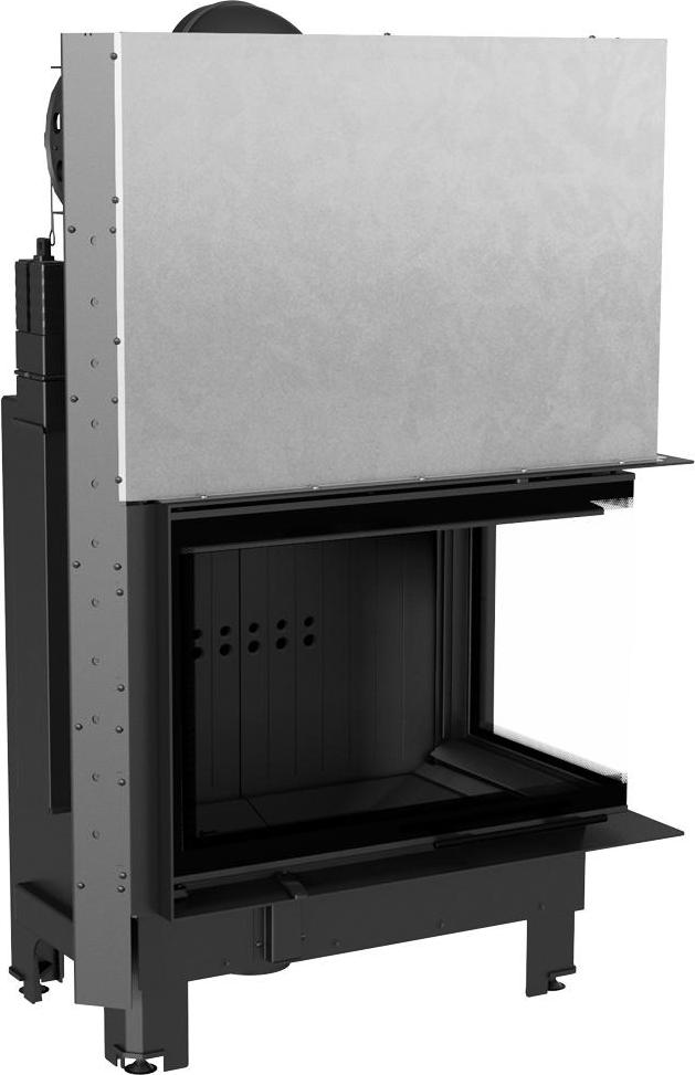 Oceľový krb KRATKI MBA pravý 17 kW Ø 200 zdvíhací čierny thermotec