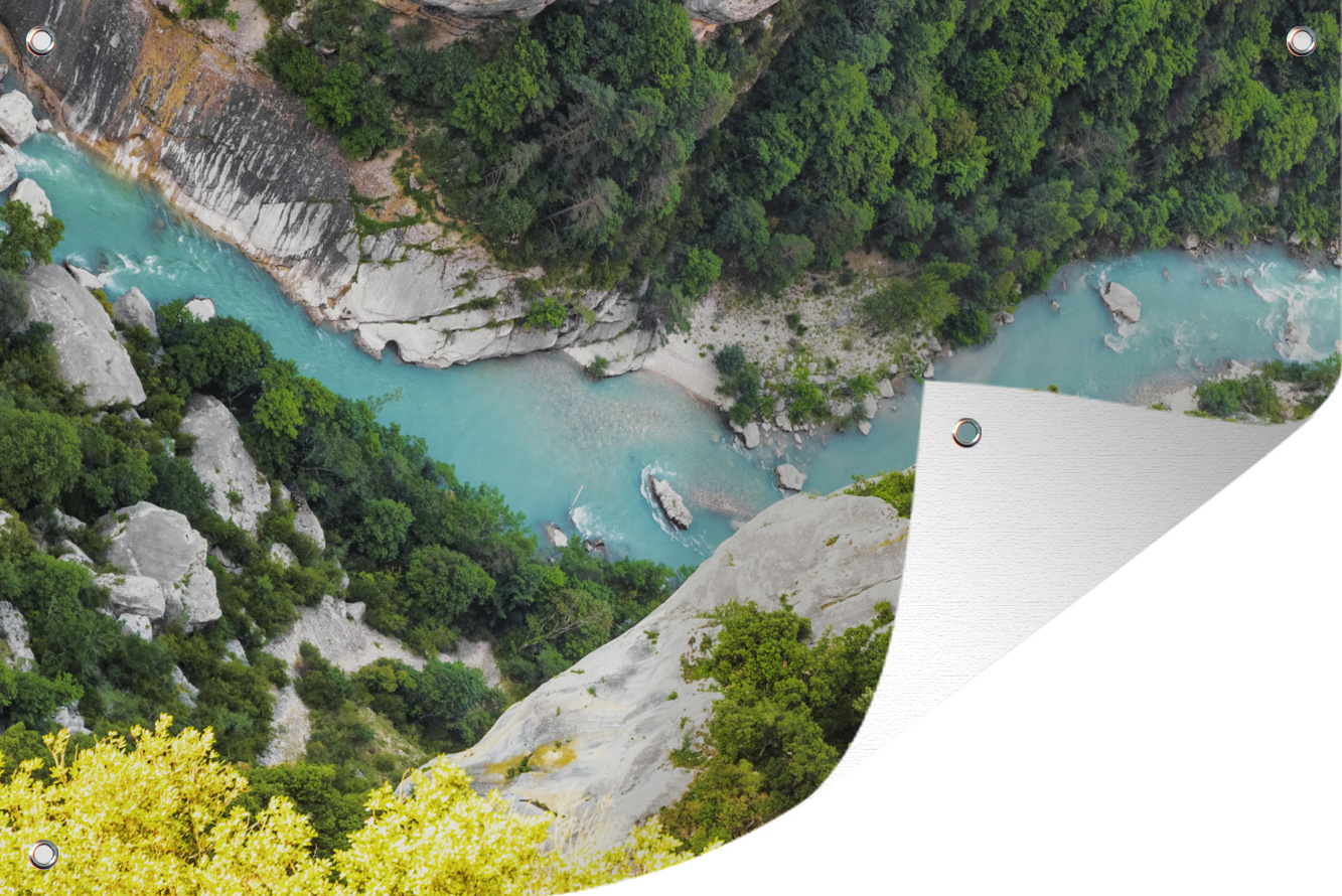 MuchoWow® 90x60 cm Outdoor-Poster Gartendeko Sichtschutz Garten Poster für den Garten Gorges du Verdon von oben gesehen 133|1289654