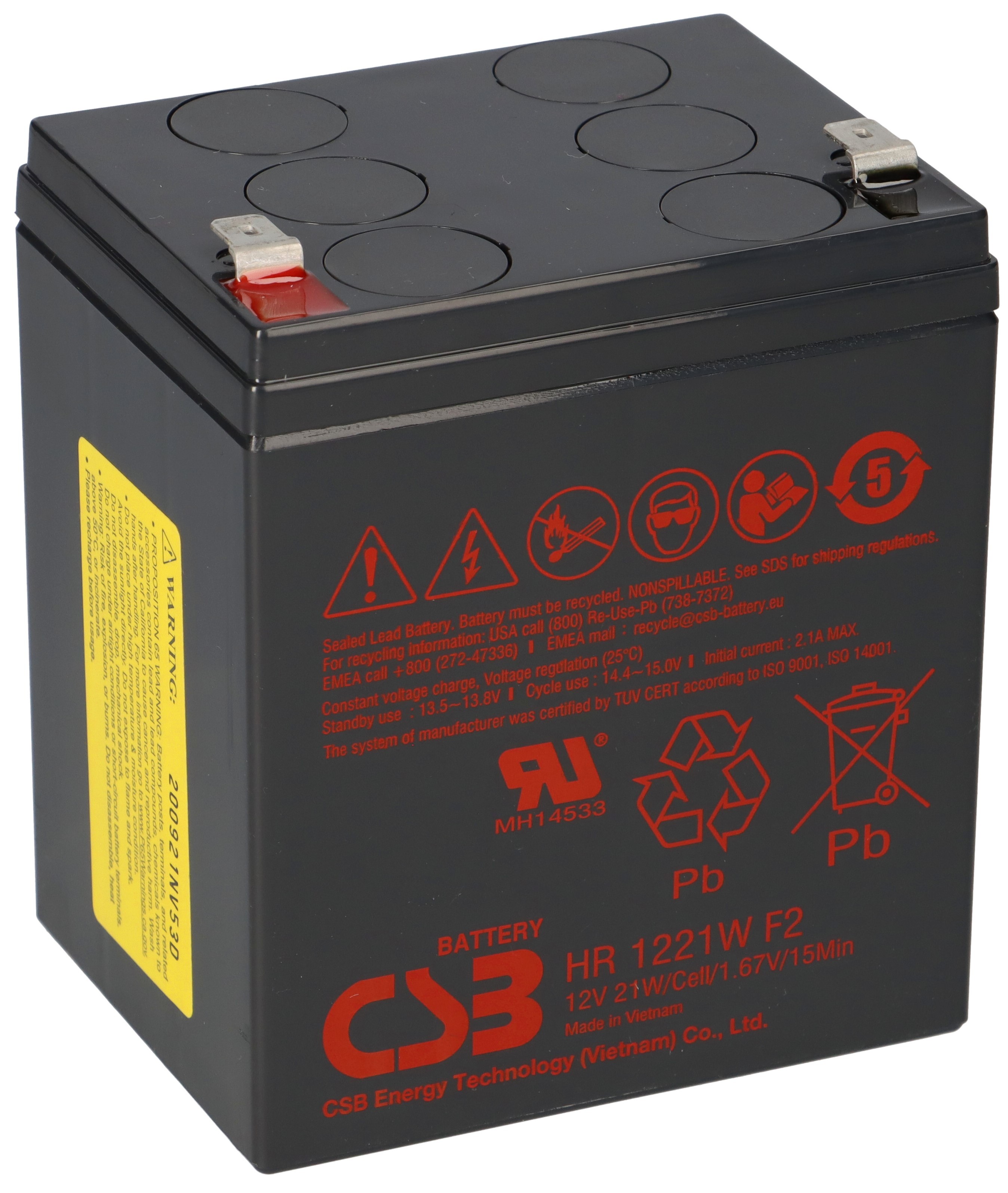 CSB Ersatzakku AGM 12V/21W 5Ah f. USSD500PD / USSD600PD 12783