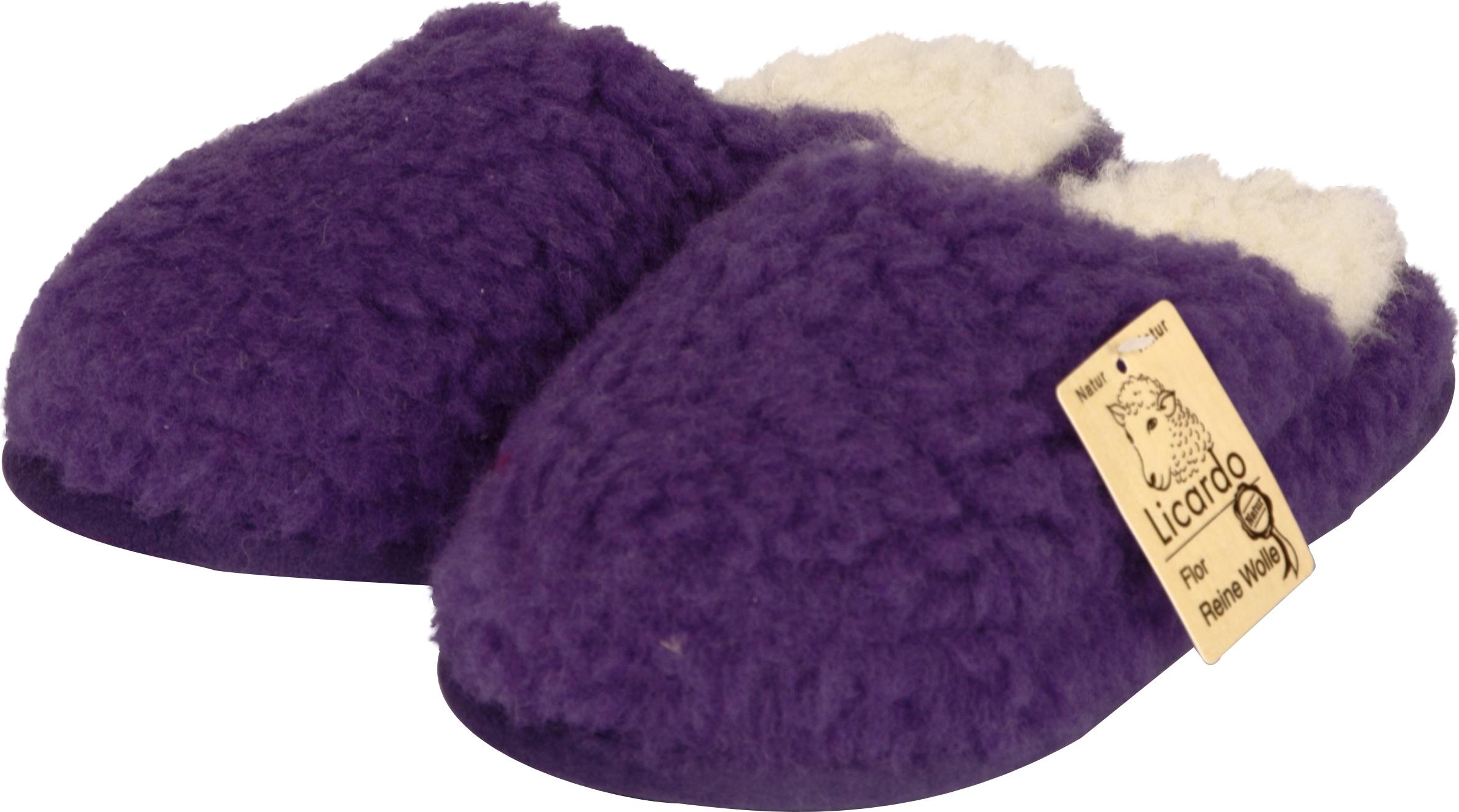 Wellness-Pantoffel Wolle lila 44/45 Linke 81763-001