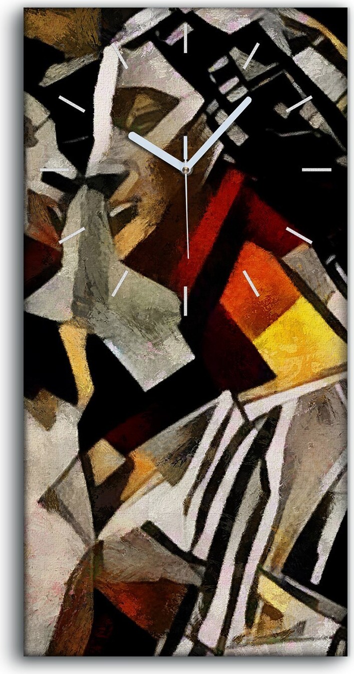 coloray Wanduhr Leinwand Bild Uhr Quarz 30x60 Alte Skulptur altgriechischen Kubismus - weiße Hände zcv-1063913750-30x60-b
