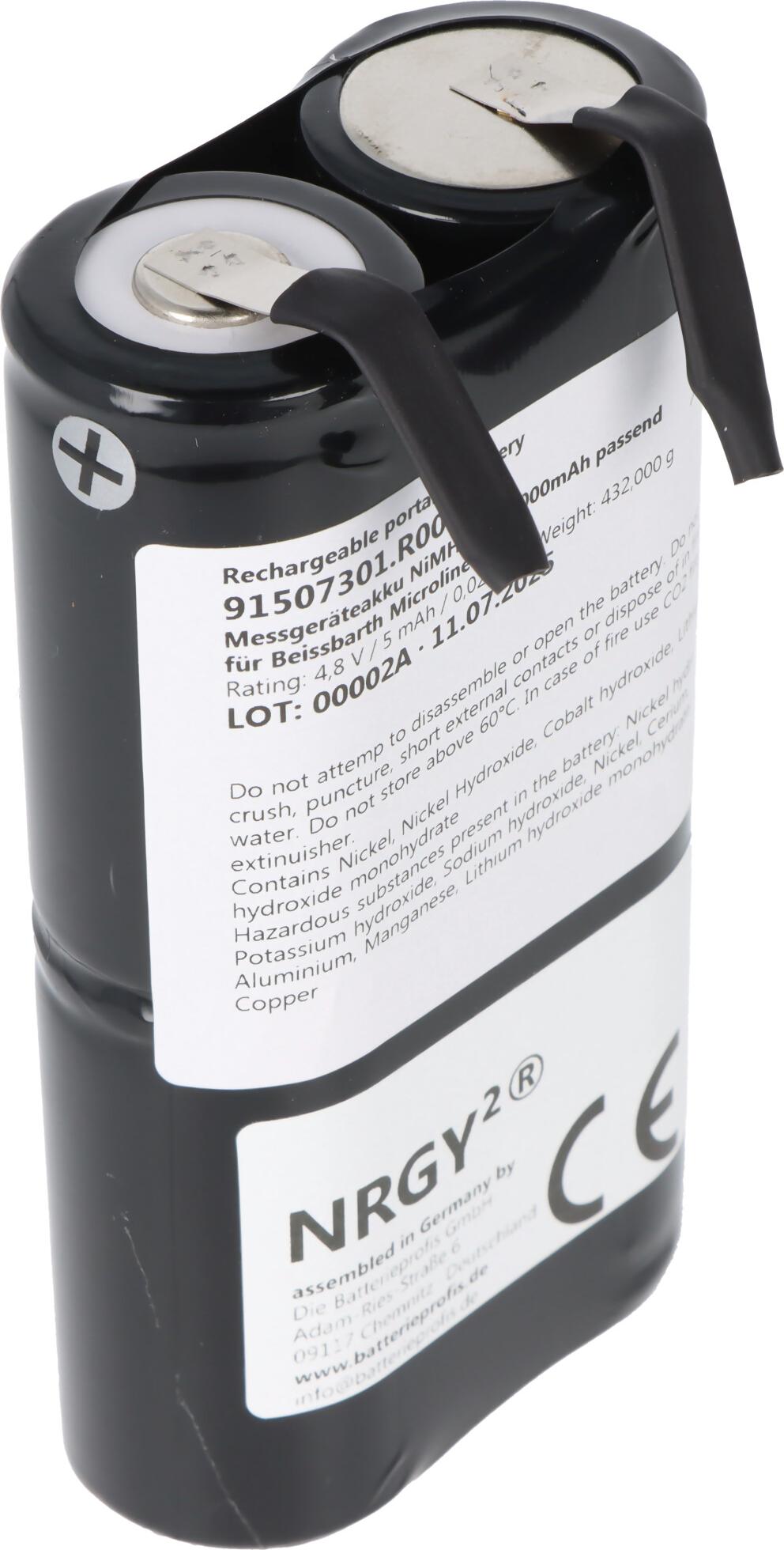 AccuCell Akku passend für BEISSBARTH MICROLINE 5000 BMZ 4VRD, Mercedes Achsmessgerät, Akku für PKW Achsmessgerät 4,8 Volt