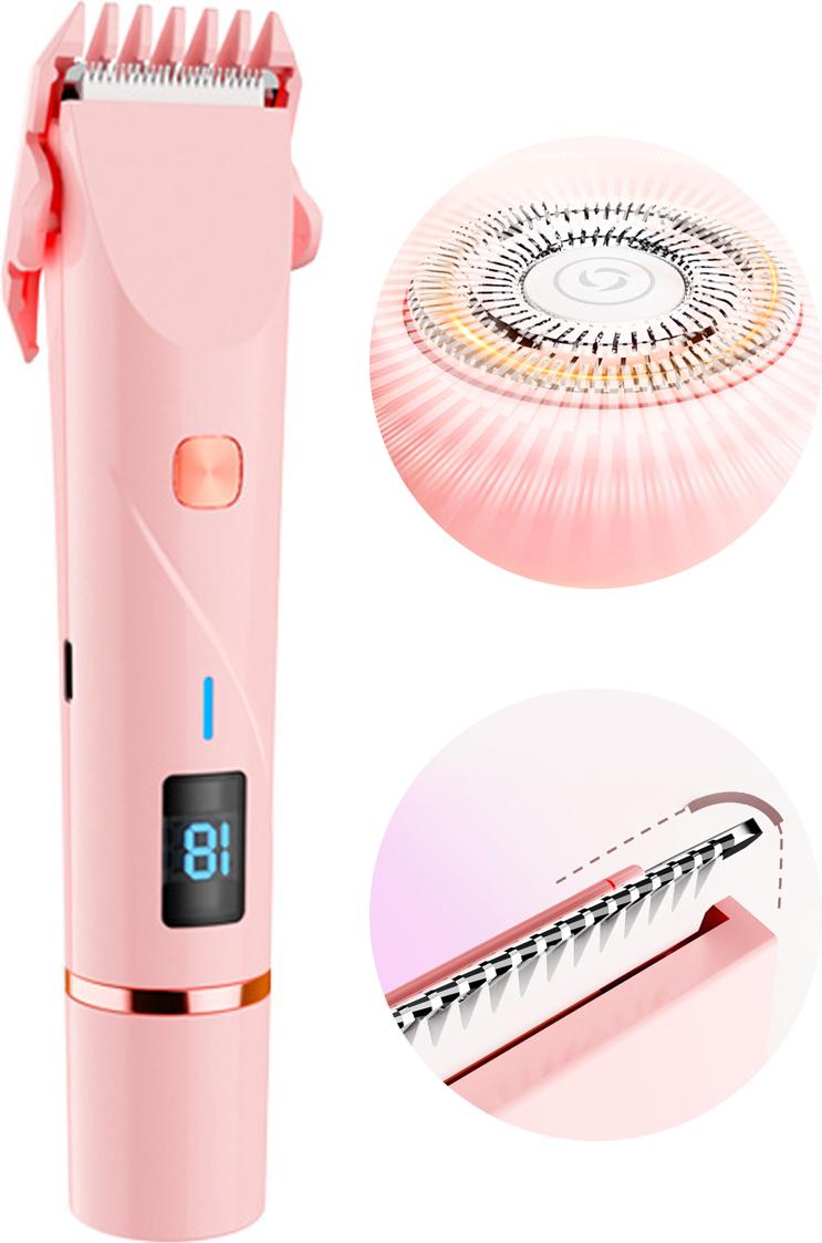 Novzep Elektrischer Damenrasierer mit LCD-Display, Doppelkopf-Trimmer 2-in-1, USB, sanfte Nass- & Trockenrasur für Körper und Intimzone KAUF-ALRI-HB2061-015