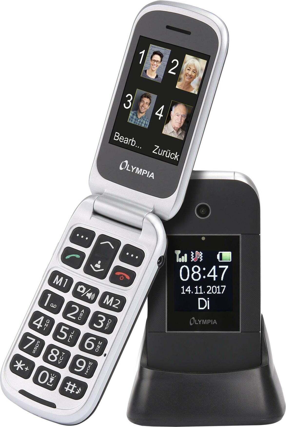 Mobilný telefón Olympia Janus čierny extra veľké klávesy