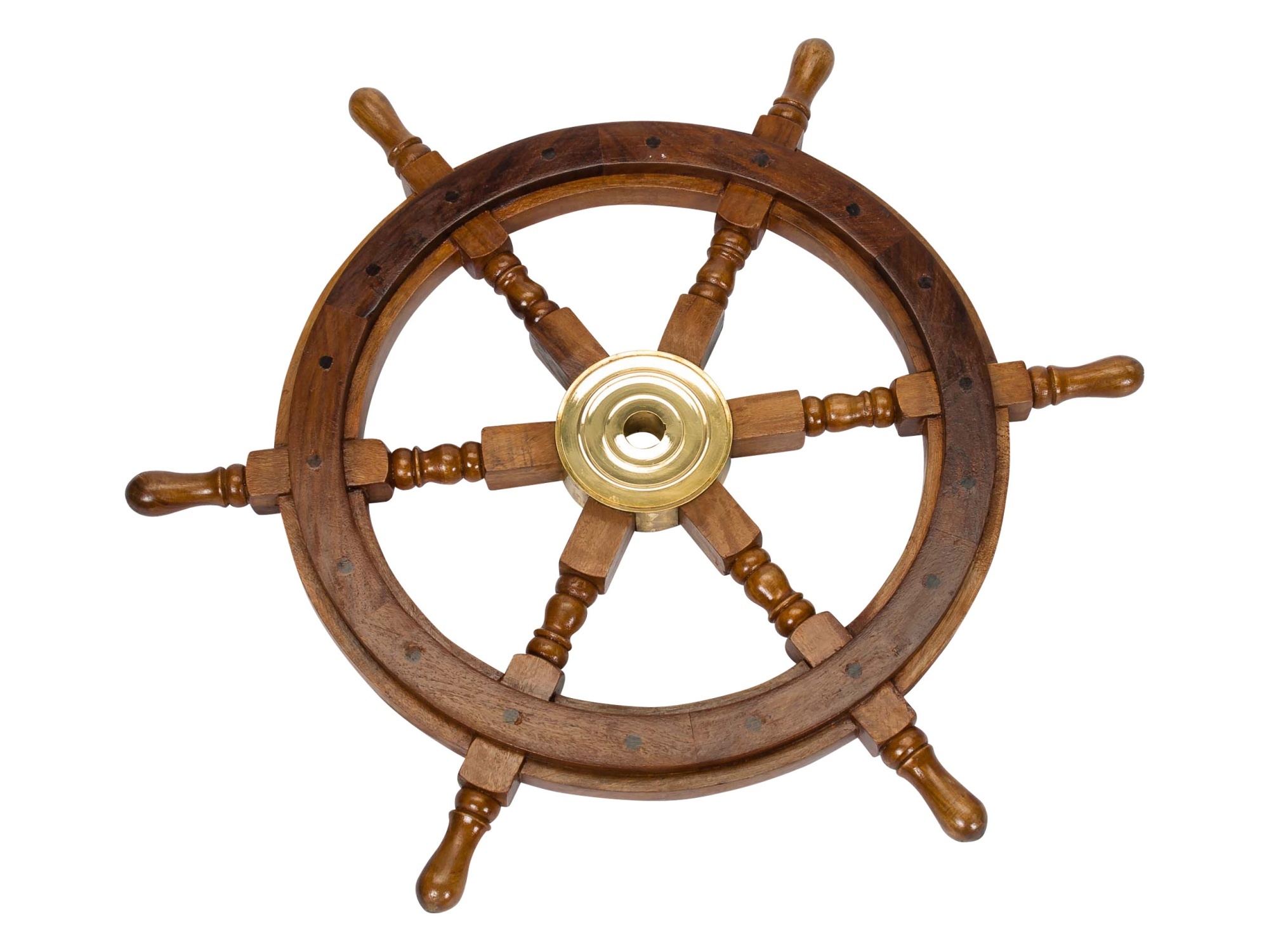 Aubaho Steuerrad 62cm Holz Messing Schiff Schiffsrad Schiffssteuerrad Schiffe Boot