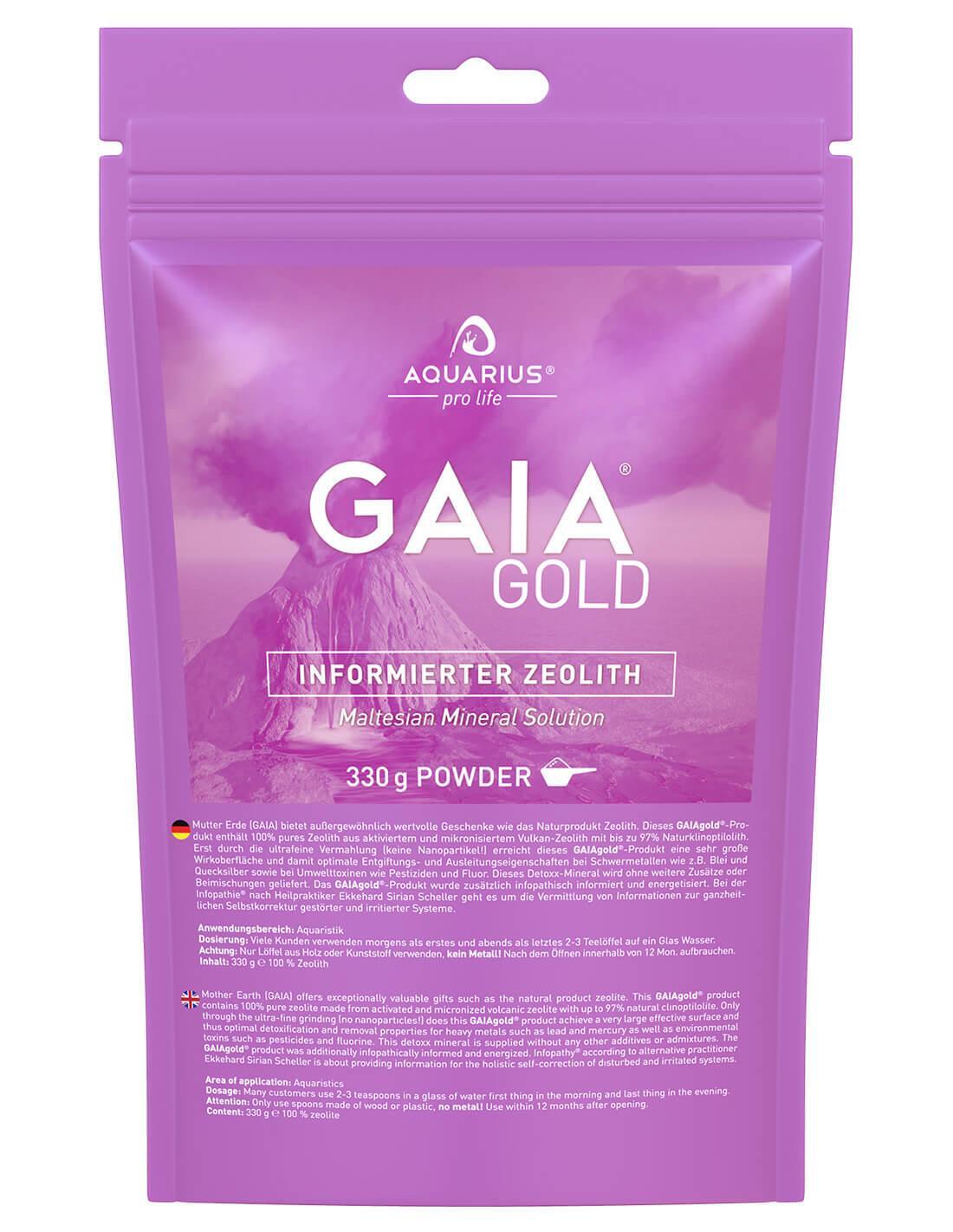 AQUARIUS pro life ® - GAIAgold® - 330g Zeolith Pulver I informiert & energetisiert nach HP E.S. Scheller - optimaler Detox 1046