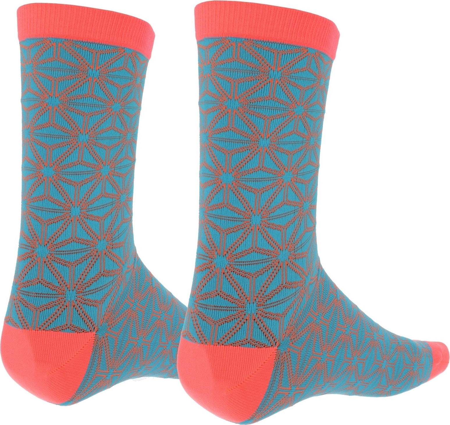 Supacaz Uni Socken Supasox Asanoha , Neon Blau Coral, 37-42 SX