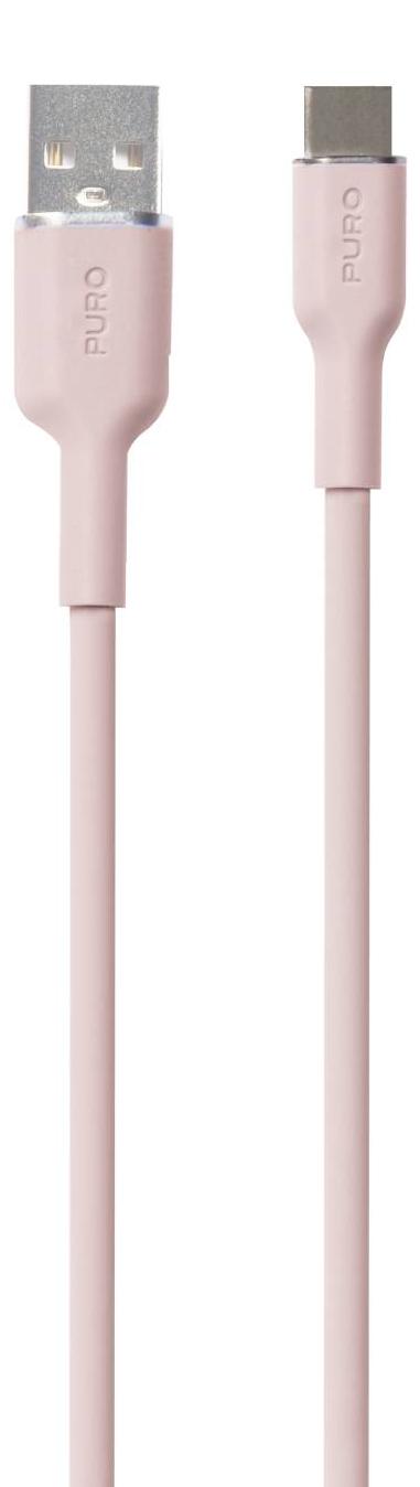 PURO SOFT Lade- und Synchronisierungskabel von USB-A auf USB-C 1,5m PUUSBCICONROSE