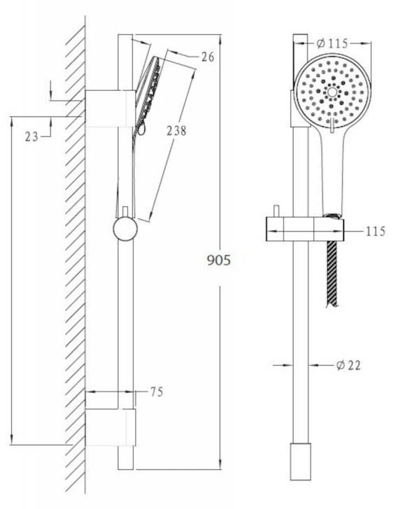 SAT SIKO Duschset, rund, 90cm SIKOBSSSK91