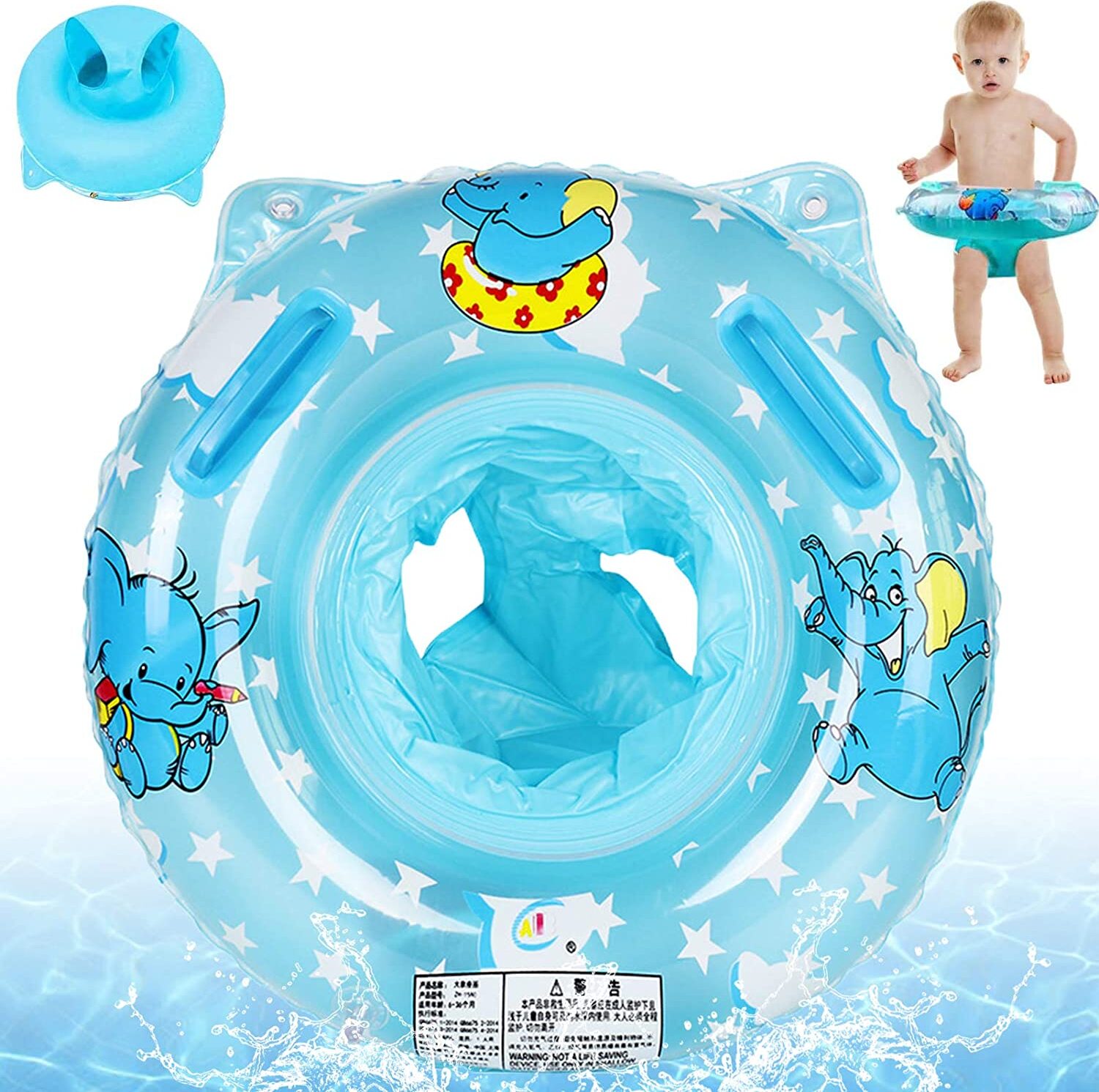 Baby Schwimmring Mit Lenkrad & Markise – Aufblasbarer Schwimmschwimmer Für 1–4 Jahre